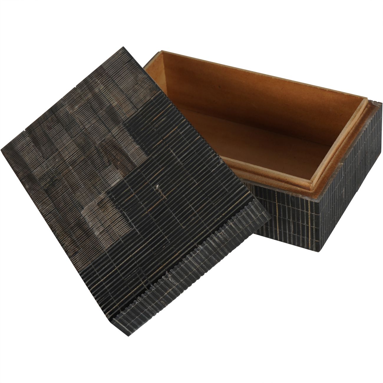 Rustic Grey & Black Buffalo Horn Storage Box Small